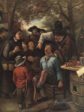 the painter jan asselyn Painting - The Quackdoctor Dutch genre painter Jan Steen